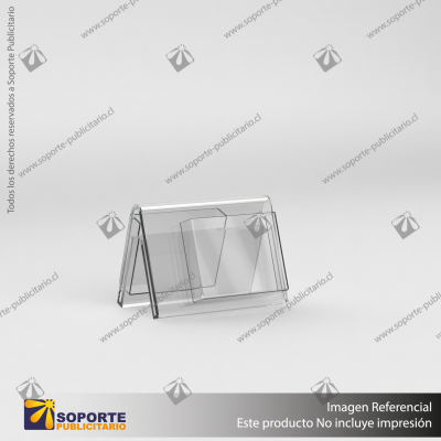 PORTA FOLLETO EN PORTA GRAFICA ACRILICO A6 (10.5*14.8 CMS) FORMATO A HORIZONTAL 1.5 MM