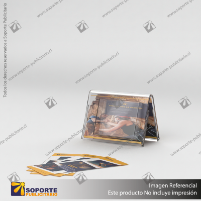 PORTA FOLLETO EN PORTA GRAFICA ACRILICO A6 (10.5*14.8 CMS) FORMATO A HORIZONTAL 1.5 MM