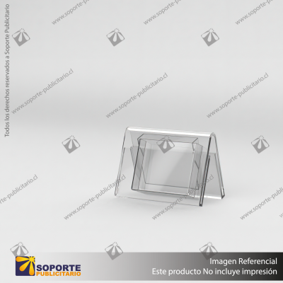 PORTA FOLLETO EN PORTA GRAFICA ACRILICO A6 (10.5*14.8 CMS) FORMATO A HORIZONTAL 1.5 MM