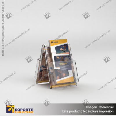 PORTA FOLLETO EN PORTA GRAFICA ACRILICO A6 (10.5*14.8 CMS) FORMATO A VERTICAL 1.5 MM