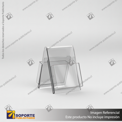 PORTA FOLLETO EN PORTA GRAFICA ACRILICO A6 (10.5*14.8 CMS) FORMATO A VERTICAL 1.5 MM