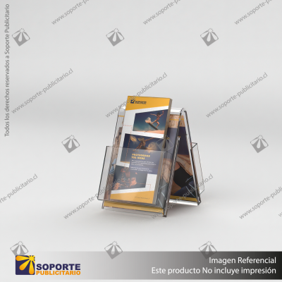 PORTA FOLLETO EN PORTA GRAFICA ACRILICO A6 (10.5*14.8 CMS) FORMATO A VERTICAL 1.5 MM