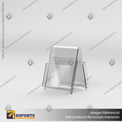 PORTA FOLLETO EN PORTA GRAFICA ACRILICO A6 (10.5*14.8 CMS) FORMATO A VERTICAL 1.5 MM