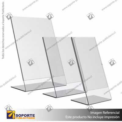 PORTA GRAFICA ACRILICO A4 (21*29.7 CMS) FORMATO L VERTICAL 1.7 MM (C12)