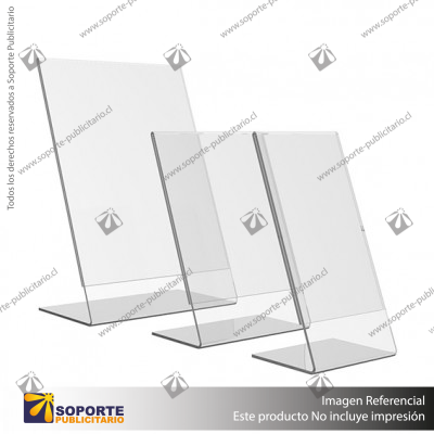 PORTA GRAFICA ACRILICO A4 (21*29.7 CMS) FORMATO L VERTICAL 1.7 MM (C12)