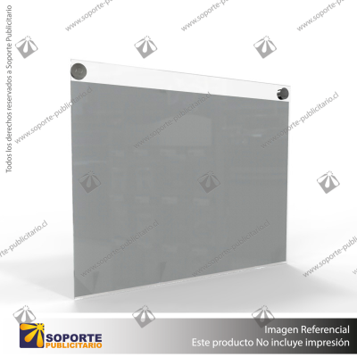 PORTA GRAFICA ACRILICO A4 (21*29.7 CMS) FORMATO MURO HORIZONTAL 2.0 MM + SET EMBELLECEDORES