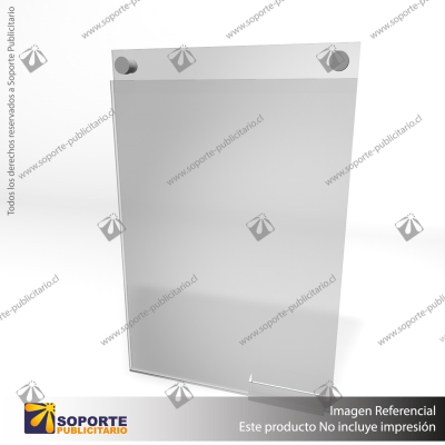 PORTA GRAFICA ACRILICO CON TARJETERO A3 (29.7*42 CMS) MURO VERTICAL 2 MM + SET EMBELLECEDOR