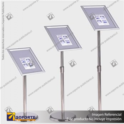 PORTA GRAFICA MARCO CLIP ALUMINIO CON PEDESTAL AJUSTABLE FORMATO A3 (29.7*42 CMS) (C10)