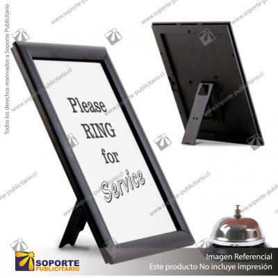 PORTA GRAFICA MARCO CLIP ALUMINIO FORMATO A4 (21*29.7 CMS) BASE ESCRITORIO