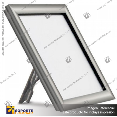 PORTA GRAFICA MARCO CLIP ALUMINIO FORMATO A4 (21*29.7 CMS) BASE ESCRITORIO