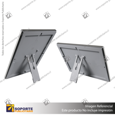 PORTA GRAFICA MARCO CLIP ALUMINIO FORMATO A4 (21*29.7 CMS) BASE ESCRITORIO