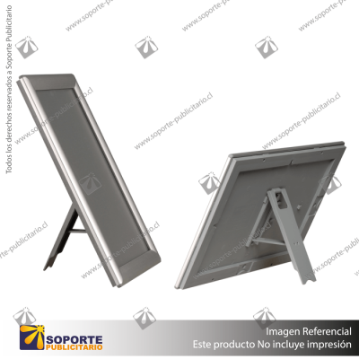 PORTA GRAFICA MARCO CLIP ALUMINIO FORMATO A4 (21*29.7 CMS) BASE ESCRITORIO