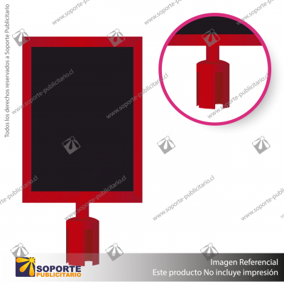 PORTA GRáFICA VERTICAL ROJA PARA SEPARADOR CON CINTA RETRACTIL