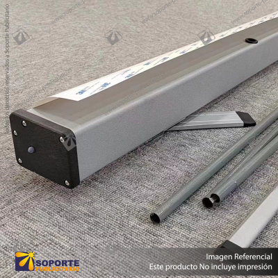 PORTA PENDON ROLLER EURO BASE COLOR ALUMINIO 80*200 CMS (C12)