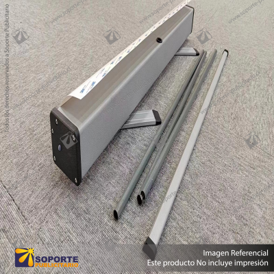 PORTA PENDON ROLLER EURO BASE COLOR ALUMINIO 80*200 CMS (C12)