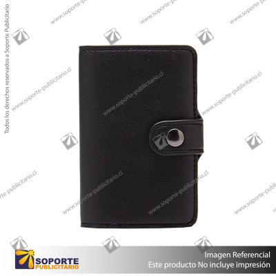 PORTA TARJETAS DE CREDITO CON BILLETERA/NEGRO/NEGRO