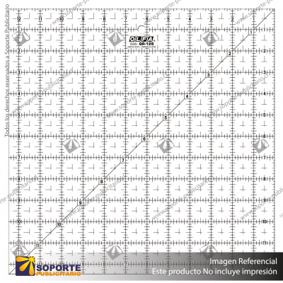 QR-12S 12 1/2" SQUARE FROSTED ACRYLIC RULER VARIATION: DEFAULT TITLE