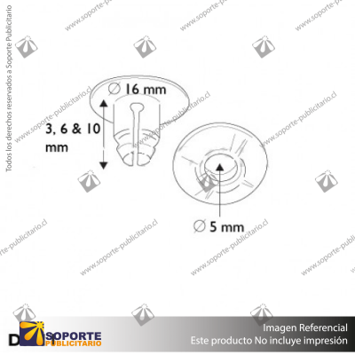 REMACHE PLASTICO CON TAPA 10X16MM