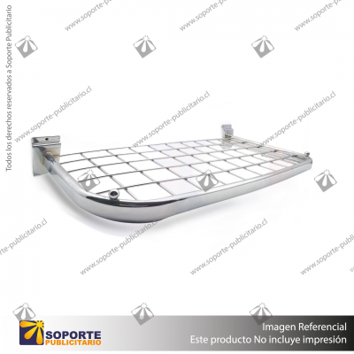 REPISA METALICA CROMADA DE MALLA PANEL RANURADO