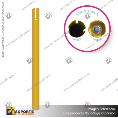 REPUESTO POSTE AMARILLO PARA SEPARADOR DE FILAS CON CINTA RETRáCTIL