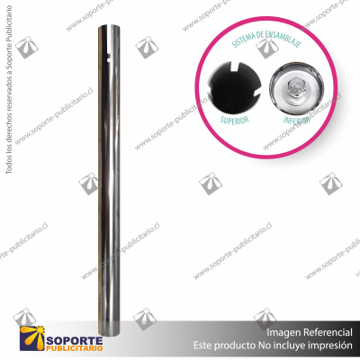 REPUESTO POSTE CROMADO PARA SEPARADOR DE FILAS CON CINTA RETRáCTIL