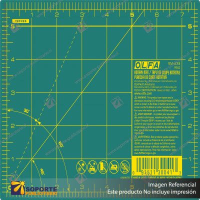 RM-6X8 6" X 8" GREEN DOUBLE-SIDED, SELF-HEALING ROTARY MAT VARIATION: RM-6X8
