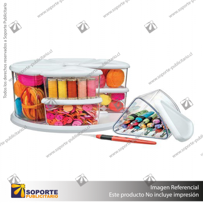 ROTATING CAROUSEL ORGANIZER 9 CONTAINER, 6X3" HEIGHT + 3X6" HEIGHT