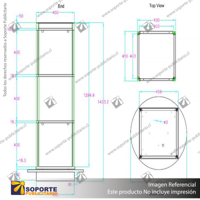 ROTATING OPEN DISPLAY TOWER BOX - PRIME COLOUR