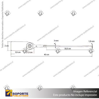 SELLO LEGER 508 INSERTO METAL ROJO 40CM