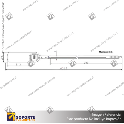 SELLO OZEX 501 INSERTO METAL ROJO 40CM