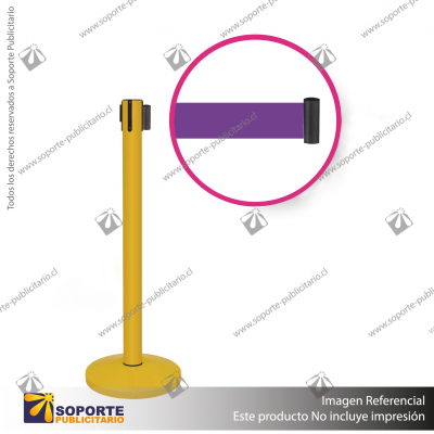 SEPARADOR DE FILAS AMARILLO CON CINTA MORADA