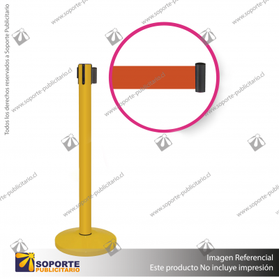 SEPARADOR DE FILAS AMARILLO CON CINTA NARANJA