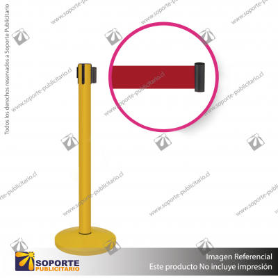 SEPARADOR DE FILAS AMARILLO CON CINTA ROJA