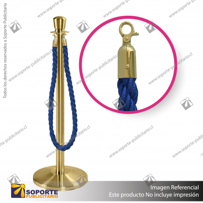 SEPARADOR DE FILAS CORONA DORADA CON CORDON AZUL