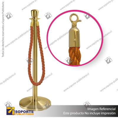 SEPARADOR DE FILAS CORONA DORADA CON CORDóN NARANJO