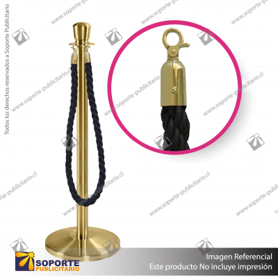 SEPARADOR DE FILAS CORONA DORADA CON CORDóN NEGRO