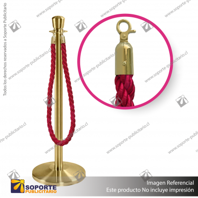 SEPARADOR DE FILAS CORONA DORADA CON CORDóN ROJO