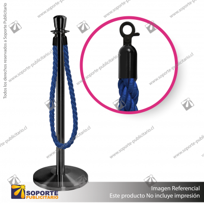 SEPARADOR DE FILAS CORONA NEGRA CON CORDóN AZUL