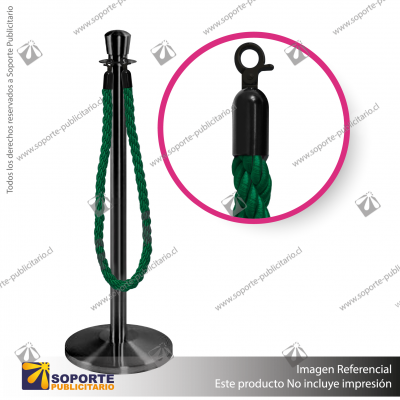 SEPARADOR DE FILAS CORONA NEGRA CON CORDóN VERDE