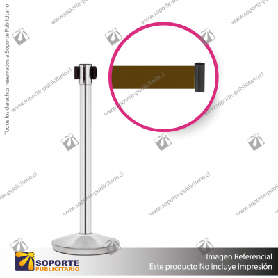 SEPARADOR DE FILAS CROMADO CON CINTA CAFé