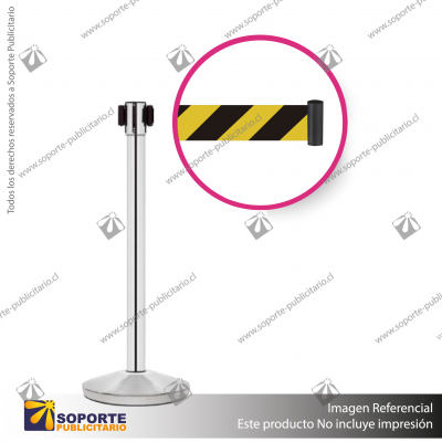 SEPARADOR DE FILAS CROMADO CON CINTA PRECAUCION