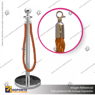 SEPARADOR DE FILAS EMPERADOR CROMADO CON CORDóN NARANJO