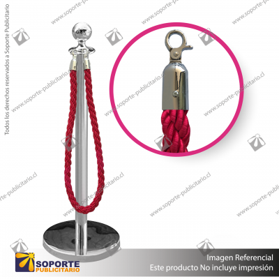 SEPARADOR DE FILAS EMPERADOR CROMADO CON CORDóN ROJO