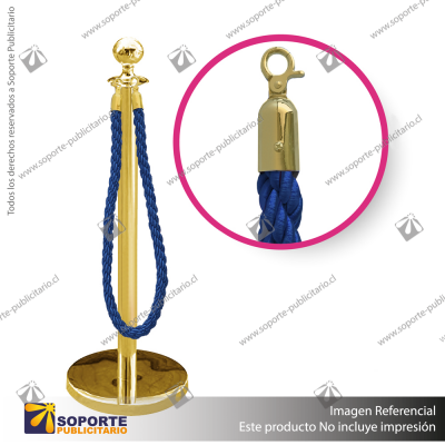 SEPARADOR DE FILAS EMPERADOR DORADO CON CORDON AZUL