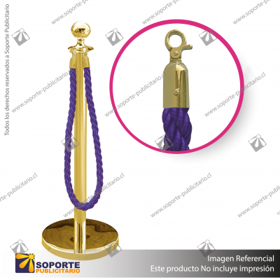 SEPARADOR DE FILAS EMPERADOR DORADO CON CORDON MORADO