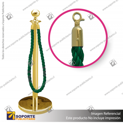 SEPARADOR DE FILAS EMPERADOR DORADO CON CORDON VERDE