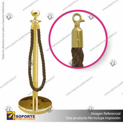 SEPARADOR DE FILAS EMPERADOR DORADO CON CORDóN CAFé