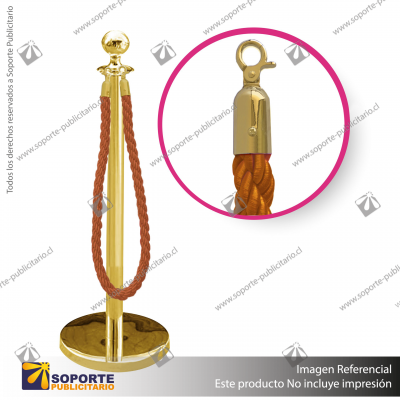 SEPARADOR DE FILAS EMPERADOR DORADO CON CORDóN NARANJO