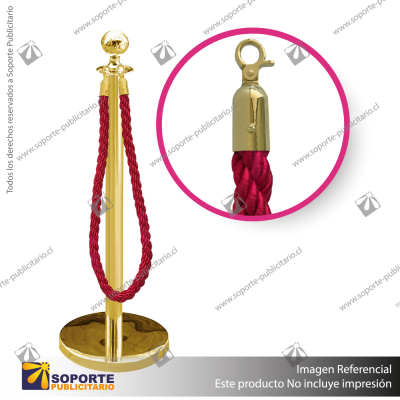 SEPARADOR DE FILAS EMPERADOR DORADO CON CORDóN ROJO