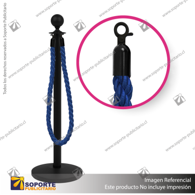 SEPARADOR DE FILAS EMPERADOR NEGRO CON CORDóN AZUL